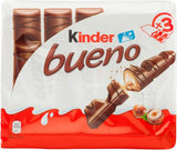 Kinder Bueno 3-pack milk chocolate covered waffle with milky hazelnut filling x 43g