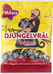 Malaco Djungelvral Jungle Frog bag Supersalty Liquorice 1 Pack of 80g 2.82oz | Soposopo