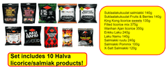 Halva licorice and salmiac sweets candy set - 10 bags - 1,98kg - Soposopo