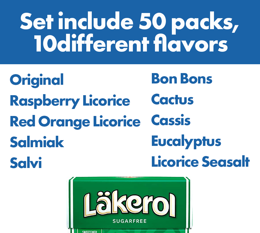 Cloetta Läkerol Mix Set - Sugar Free Licorice Pastilles - 25g x 50 pack | Soposopo