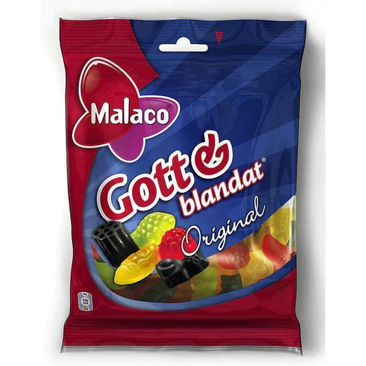 Malaco Gott & Blandat Original Fruit & Liquorice Wine Gums 160g - 5.6oz - Soposopo