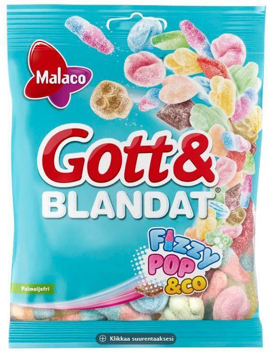 Malaco GOTT OCH BLANDAT FIZZY SWEET MIX Candy 1 Pack of 170g 6oz - Soposopo