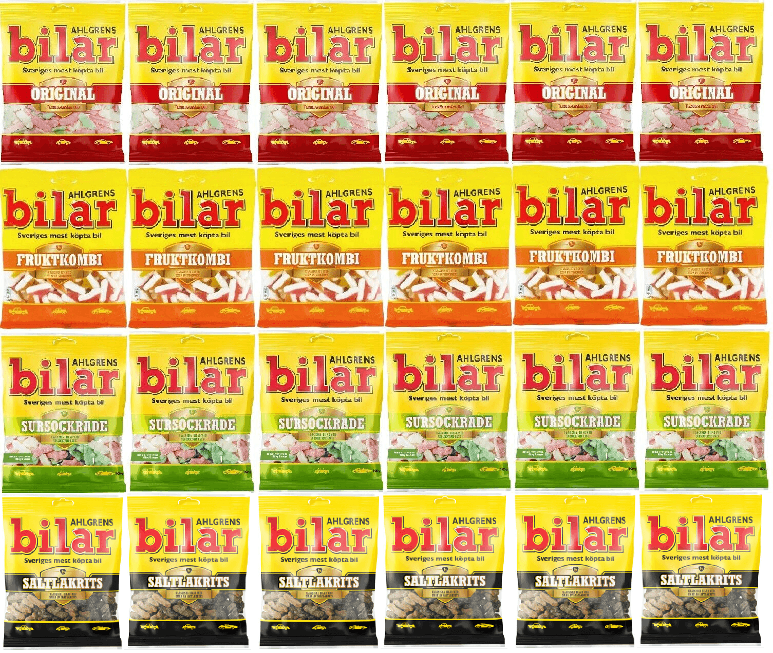 ahlgrens bilar 4 flavor set soft chewy swedish candy cars 24 pack -2 - 0