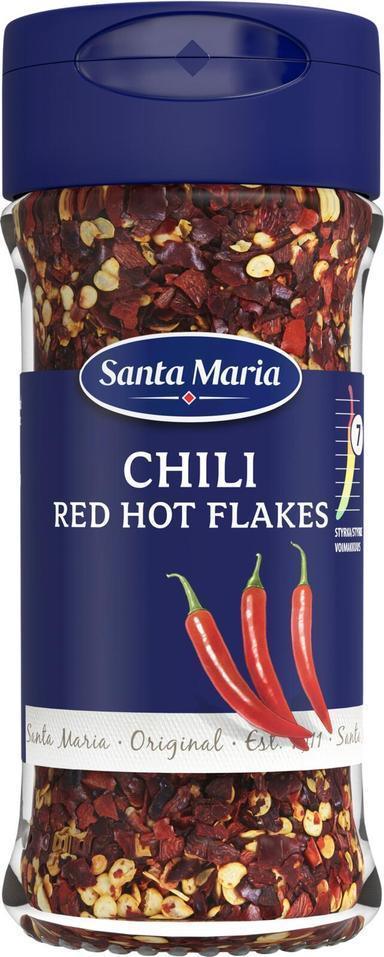 Santa Maria Red Hot Chili Flakes. hot ground chili mixture. 28 g - Soposopo